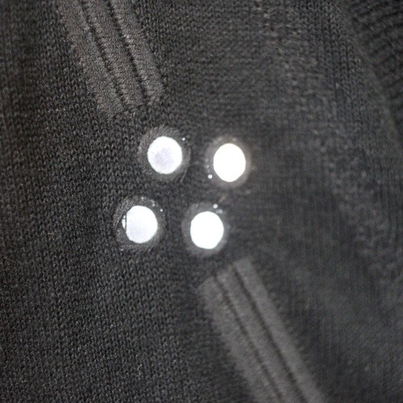 Pure DKNY Black Mirrored Short Sleeve Cardigan Linen Blend Medium - Picture 7 of 9